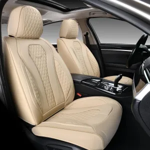 Coverado Seat Covers, Car Seat Covers Front Seats, Beige Car Seat Cover, Waterproof Car Seat Covers, Car Seat Cushion, Front Car Seat Covers Leatherette Car Seat Protector Universal Fit Most Cars