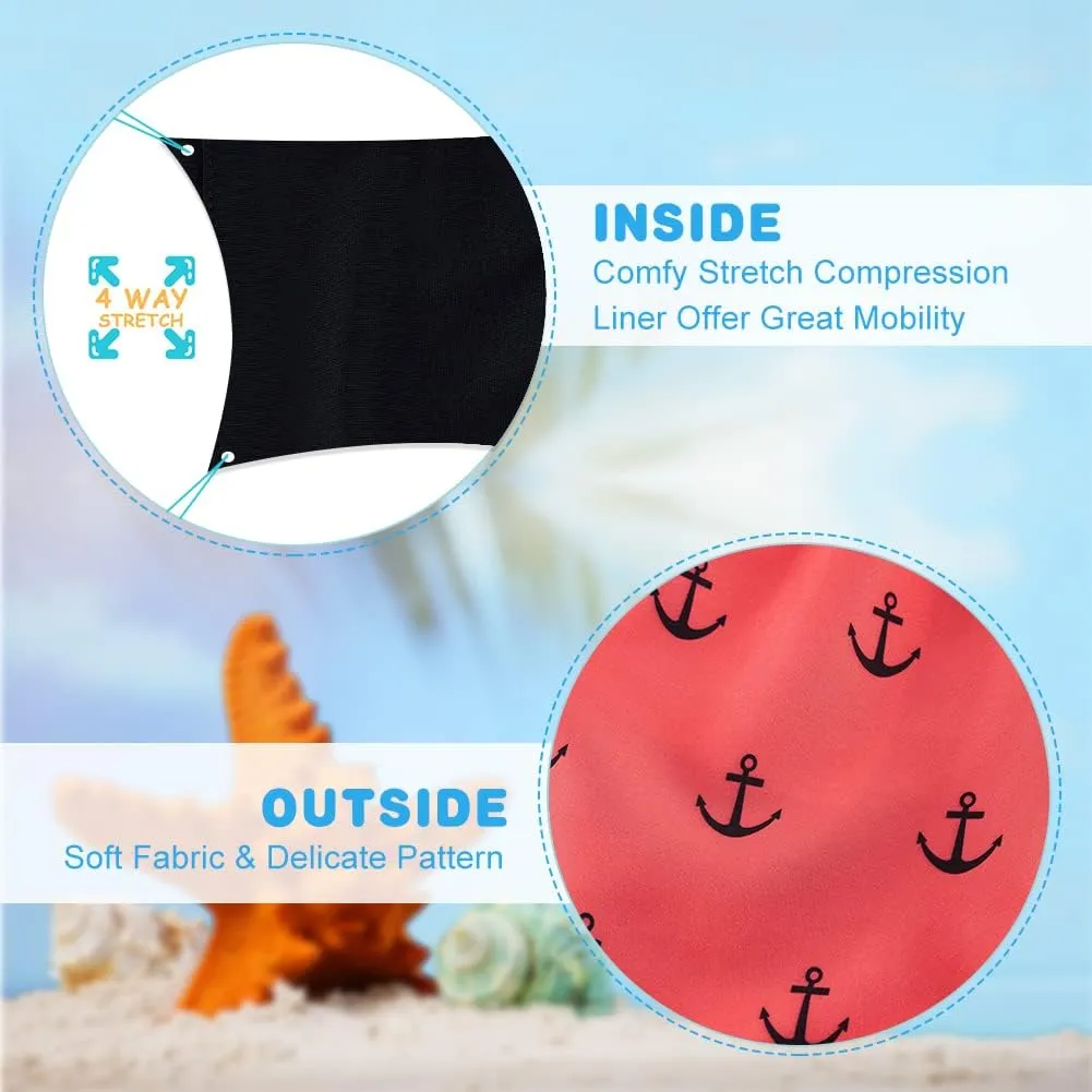 Cozople Boys Swim Trunks Compression Liner Swim Shorts Quick Dry Bathing Suit with Boxer Brief Swimwear 2-20T
