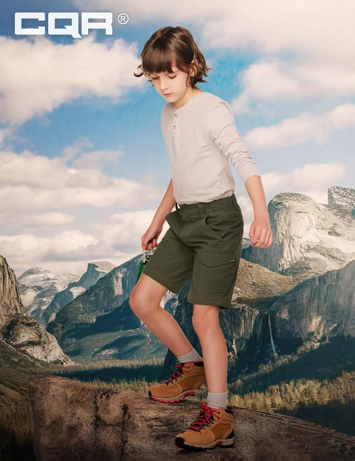 CQR Kids Youth Hiking Cargo Pants, UPF 50  Quick Dry Convertible Zip Off Pants, Outdoor Camping Pants