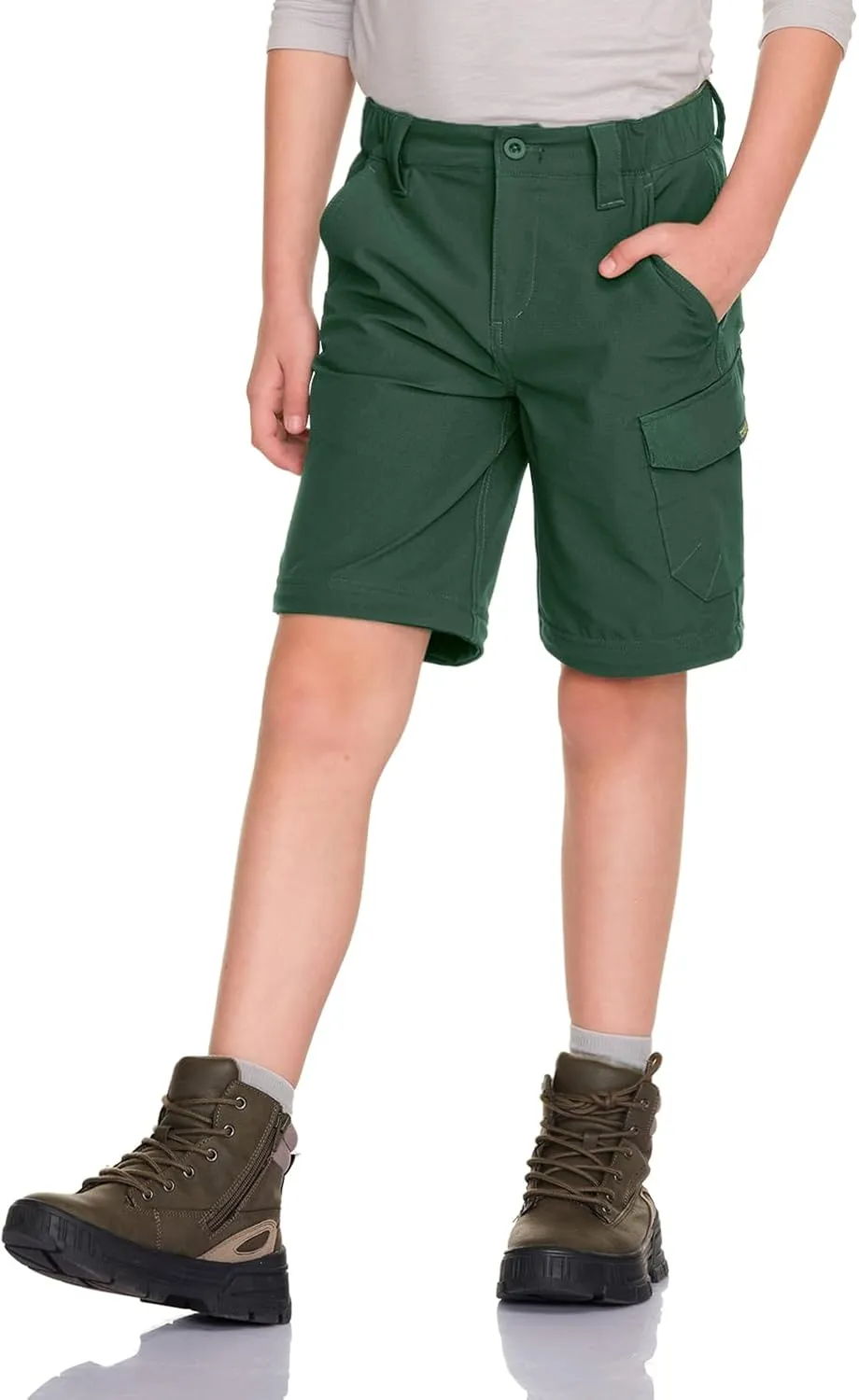 CQR Kids Youth Hiking Cargo Pants, UPF 50  Quick Dry Convertible Zip Off Pants, Outdoor Camping Pants