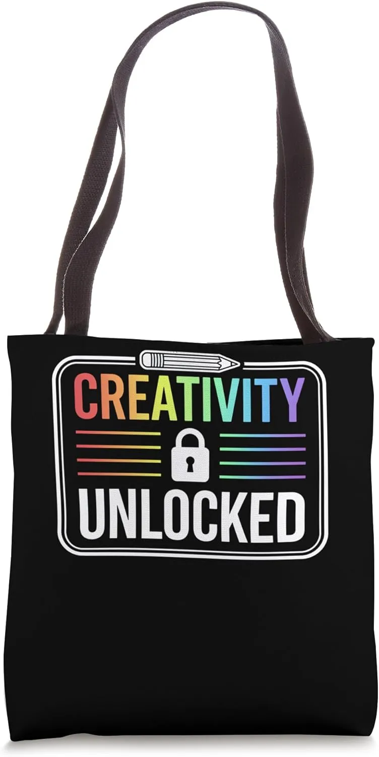 Creativity Unlocked Colorful Art Tote Bag