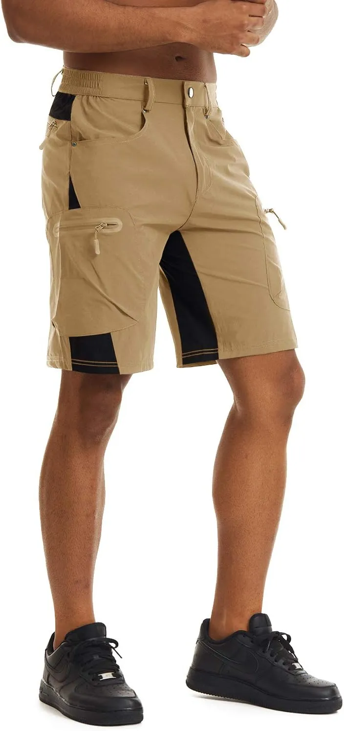 CRYSULLY Men's Hiking Cargo Shorts Outdoor Summer Lightweight Quick Dry Casual Shorts with 5 Pocket