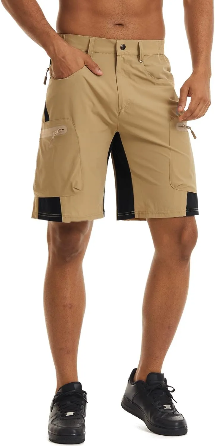 CRYSULLY Men's Hiking Cargo Shorts Outdoor Summer Lightweight Quick Dry Casual Shorts with 5 Pocket