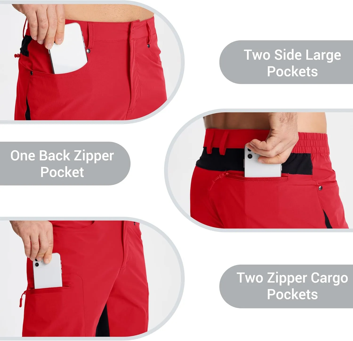 CRYSULLY Men's Hiking Cargo Shorts Outdoor Summer Lightweight Quick Dry Casual Shorts with 5 Pocket