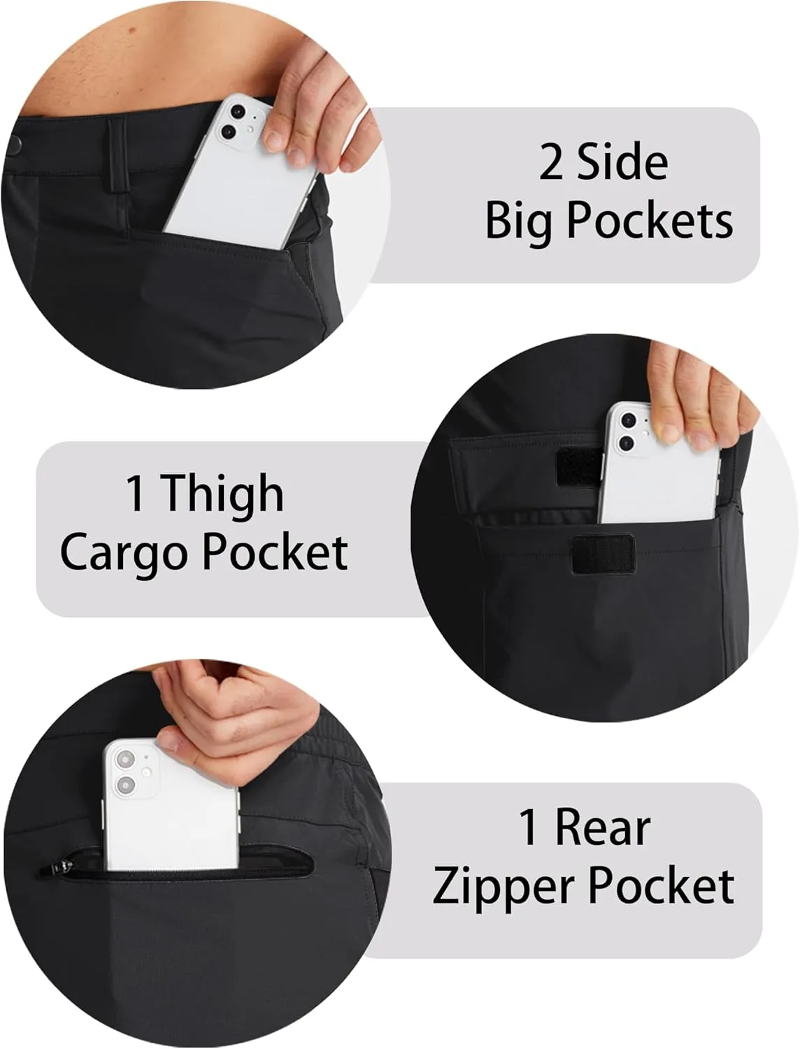 CRYSULLY Men's Hiking Cargo Shorts Outdoor Summer Lightweight Quick Dry Work Casual Shorts with 5 Zipper Pockets