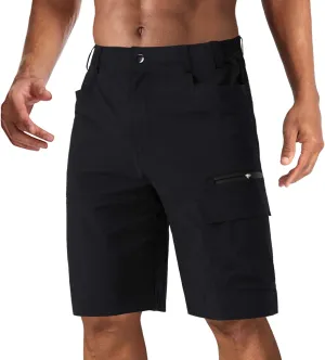 CRYSULLY Men's Hiking Cargo Shorts Outdoor Summer Lightweight Quick Dry Work Casual Shorts with 5 Zipper Pockets