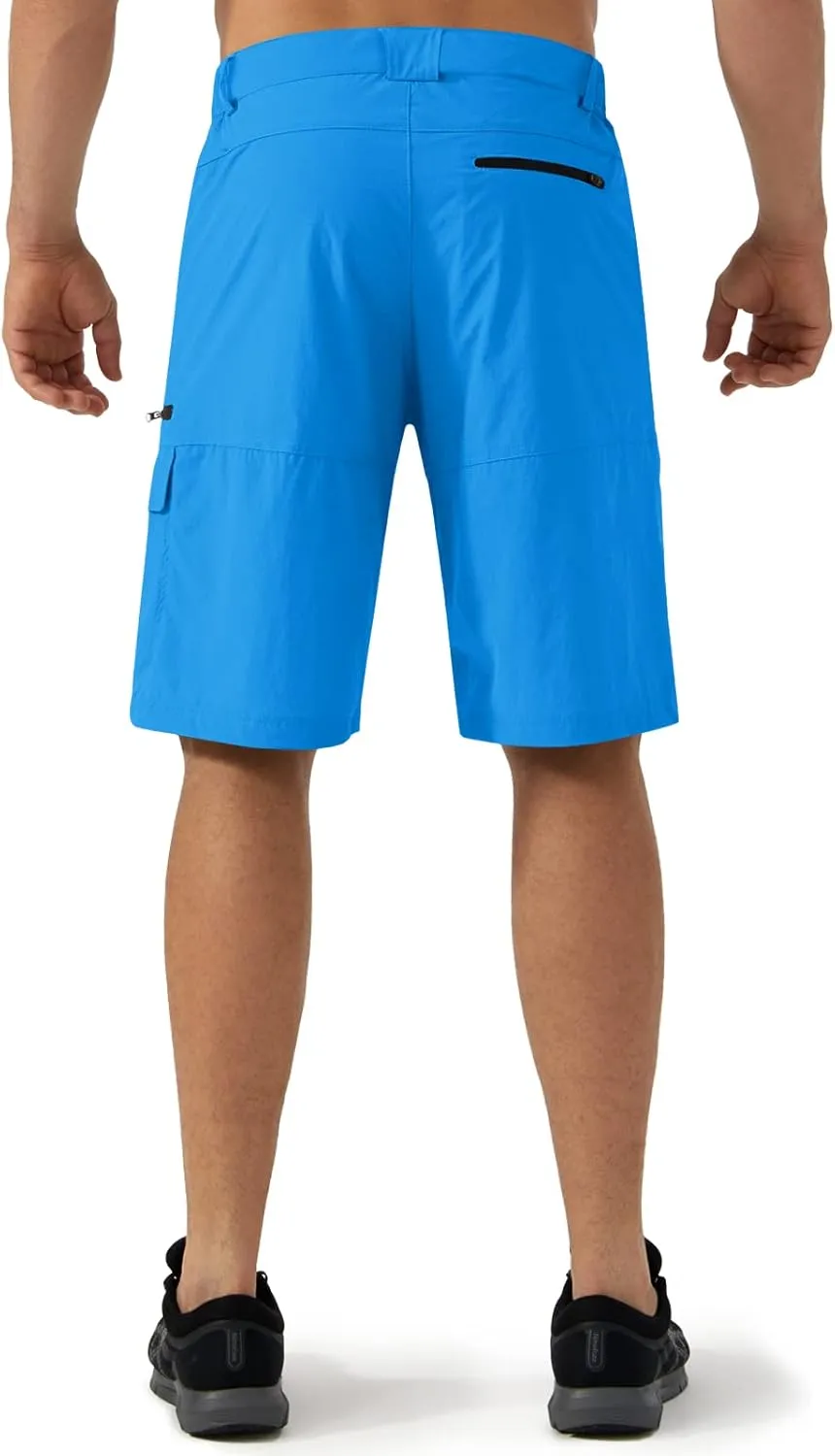 CRYSULLY Men's Hiking Cargo Shorts Outdoor Summer Lightweight Quick Dry Work Casual Shorts with 5 Zipper Pockets