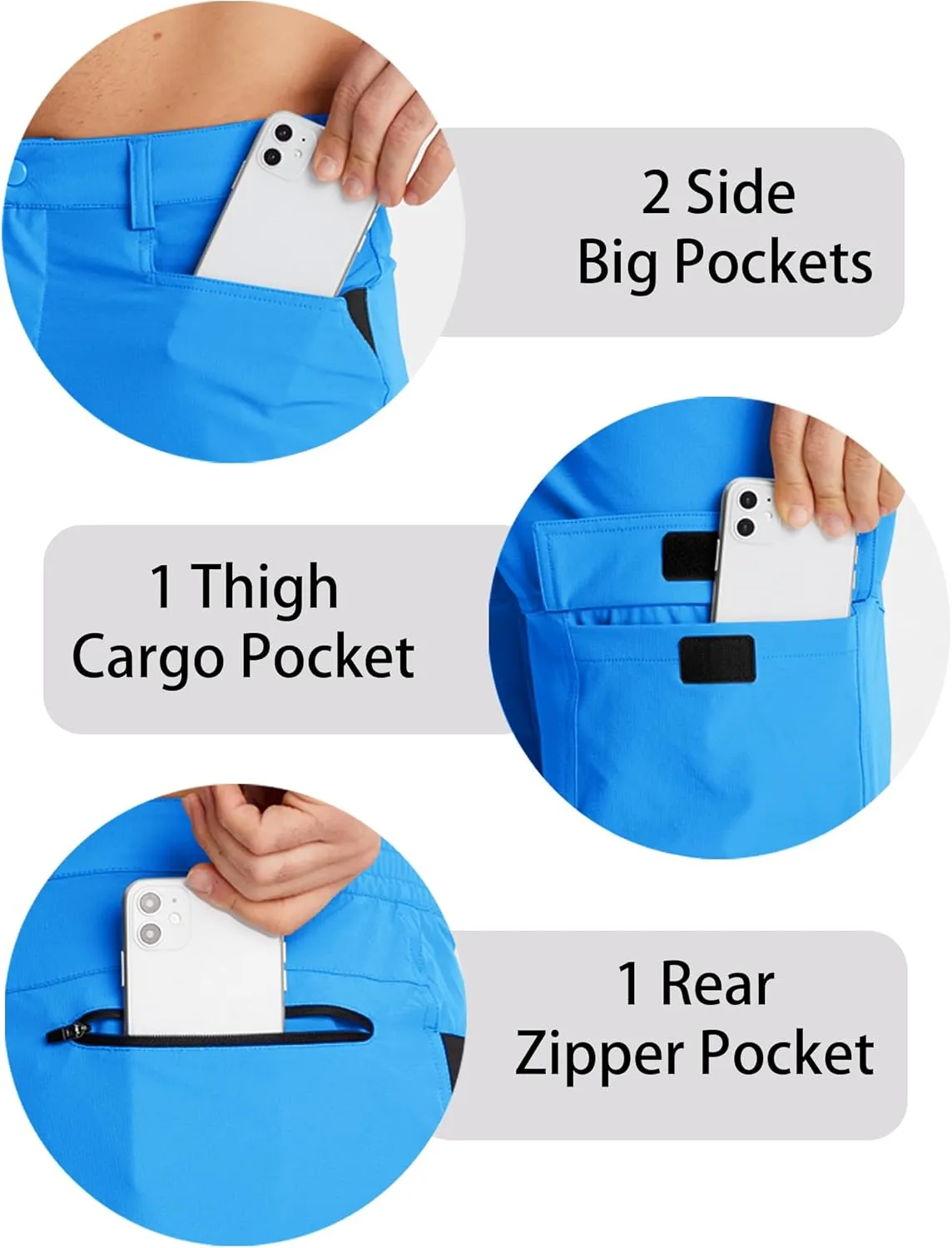 CRYSULLY Men's Hiking Cargo Shorts Outdoor Summer Lightweight Quick Dry Work Casual Shorts with 5 Zipper Pockets