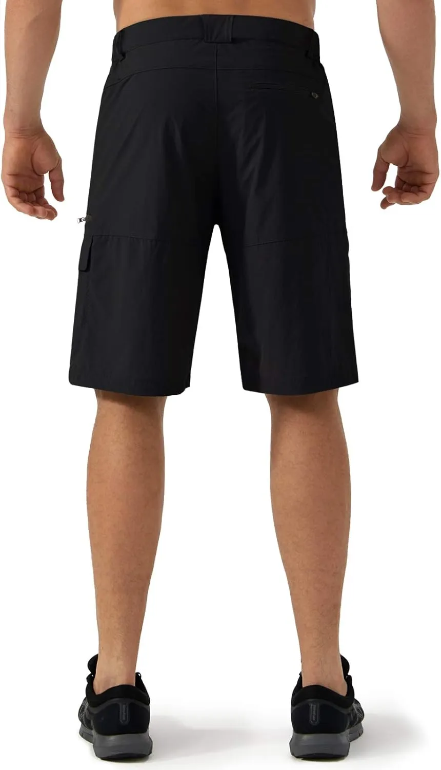 CRYSULLY Men's Hiking Cargo Shorts Outdoor Summer Lightweight Quick Dry Work Casual Shorts with 5 Zipper Pockets