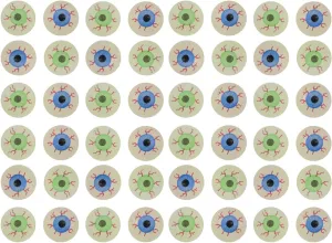Curious Minds Busy Bags Bulk - 48 Eye Glow in The Dark Super Bouncy Balls - Spooky Eyeball Novelty Party Favor Toy Halloween, Ophthalmologist, Optometry Anatomy (4 Dozen)