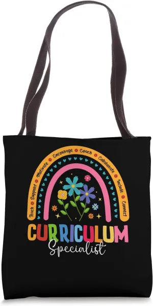 Curriculum Specialist Rainbow Flower Colorful Back To School Tote Bag