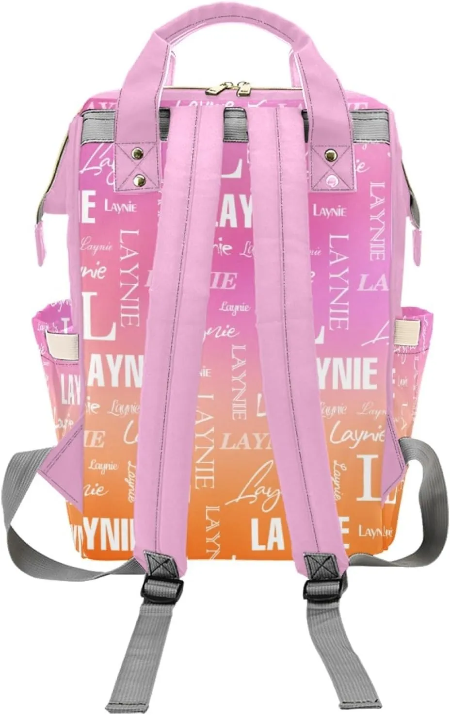 Customized Name Diaper Bag for Mom, Personalized Monogram Diaper Backpack for Mama Mommy Maternity, Large Capacity Nappy Bag for Baby Girls Boys, Travel Shoulder Bag for Women