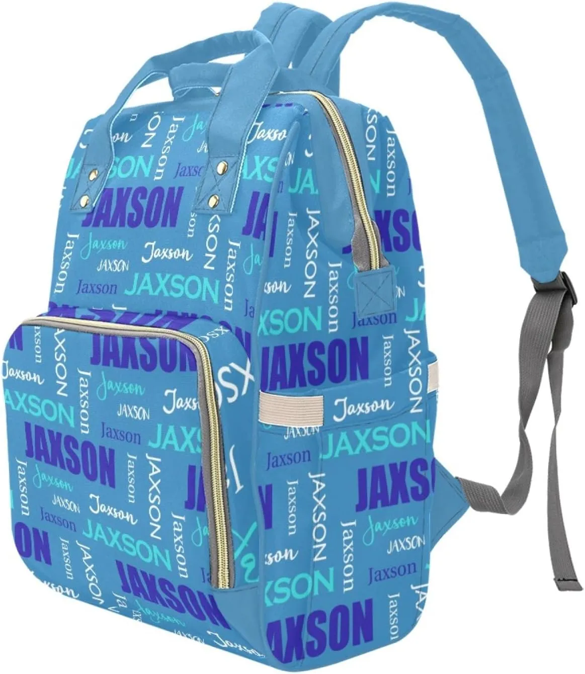 Customized Name Diaper Bag for Mom, Personalized Monogram Diaper Backpack for Mama Mommy Maternity, Large Capacity Nappy Bag for Baby Girls Boys, Travel Shoulder Bag for Women