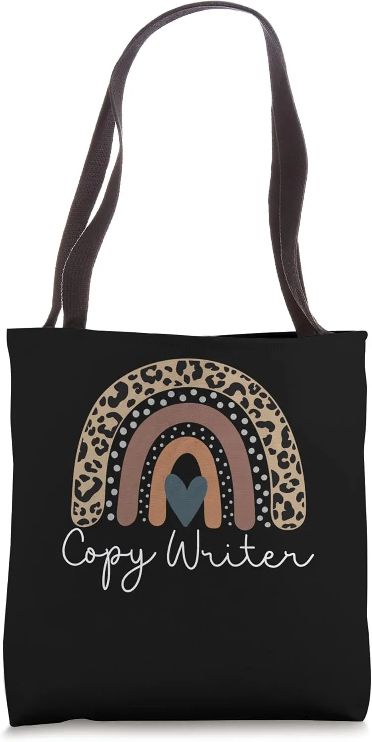 Cute Design Leopard Boho Rainbow for Copy Writer Squad Tote Bag