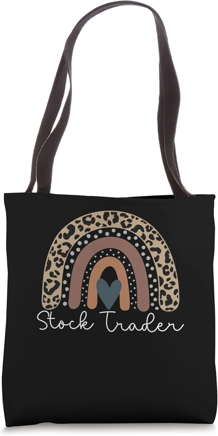 Cute Design Leopard Boho Rainbow for Stock Trader Squad Tote Bag