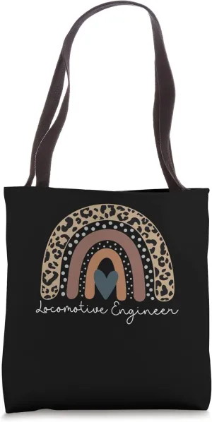 Cute Leopard Boho Rainbow for Locomotive Engineer Squad Tote Bag