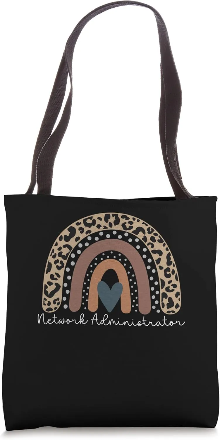 Cute Leopard Boho Rainbow for Network Administrator Squad Tote Bag
