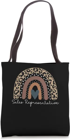 Cute Leopard Boho Rainbow for Sales Representative Squad Tote Bag