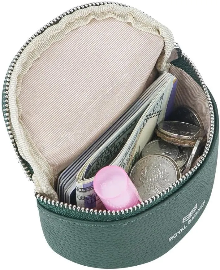 Cute Mini Coin Purse for Women - RFID Blocking, Genuine Leather Change Pouch Fashion Simple Storage Bag 2900 (Pink)