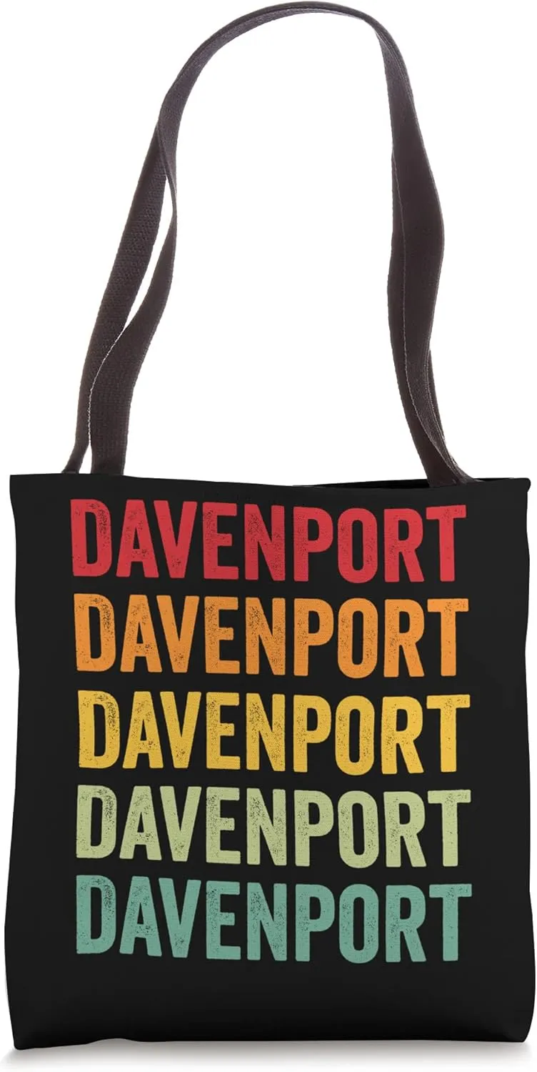 Davenport Rainbow Repetition, Davenport City Tote Bag