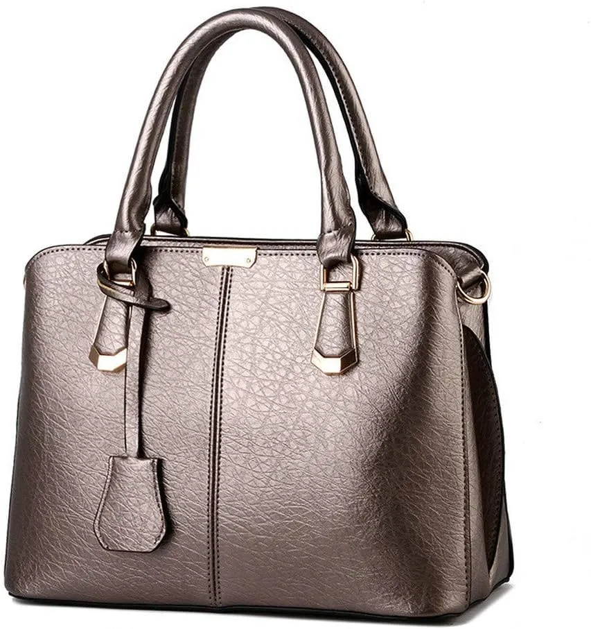 Dayfine Women's PU Leather Handbag Business Commuter Bag Large Capacity Shoulder Bag