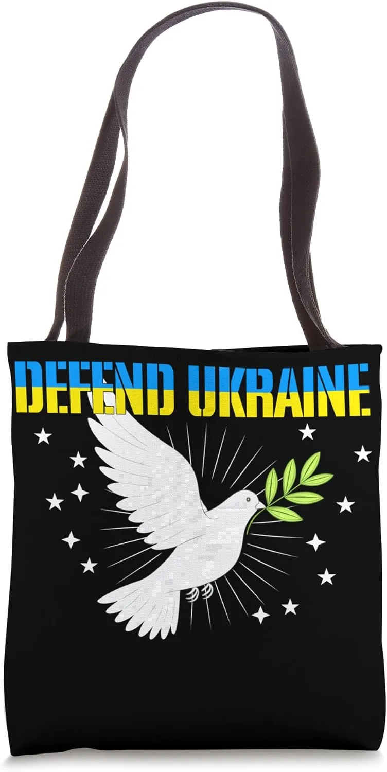 Defend Ukraine Peace Dove Tote Bag