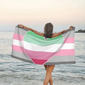 Demigirl Abro-Pride Flag LGBTQ Beach Towel Quick-Dry Bath Towel Lightweight Portable for Summer
