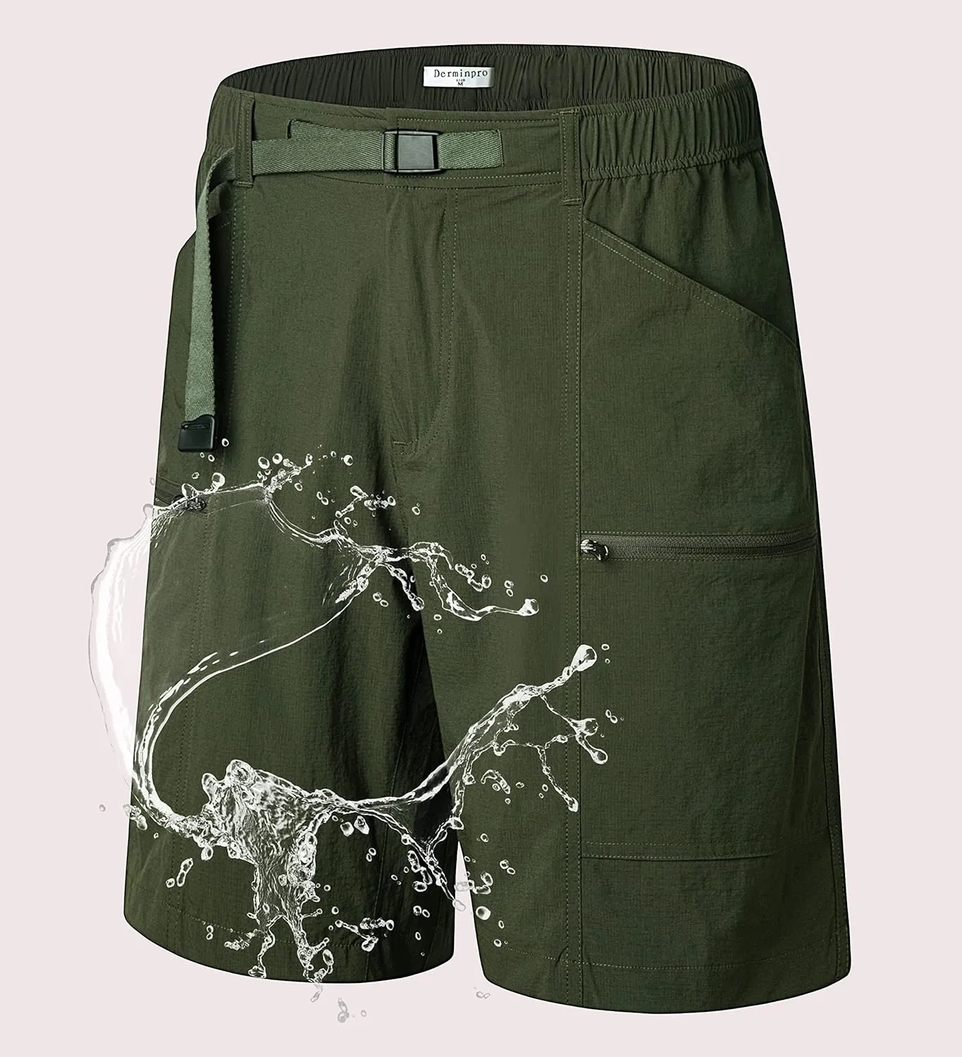 Derminpro Men's Quick Dry Stretch Water Resistant Golf Hiking Shorts with Multi Pockets
