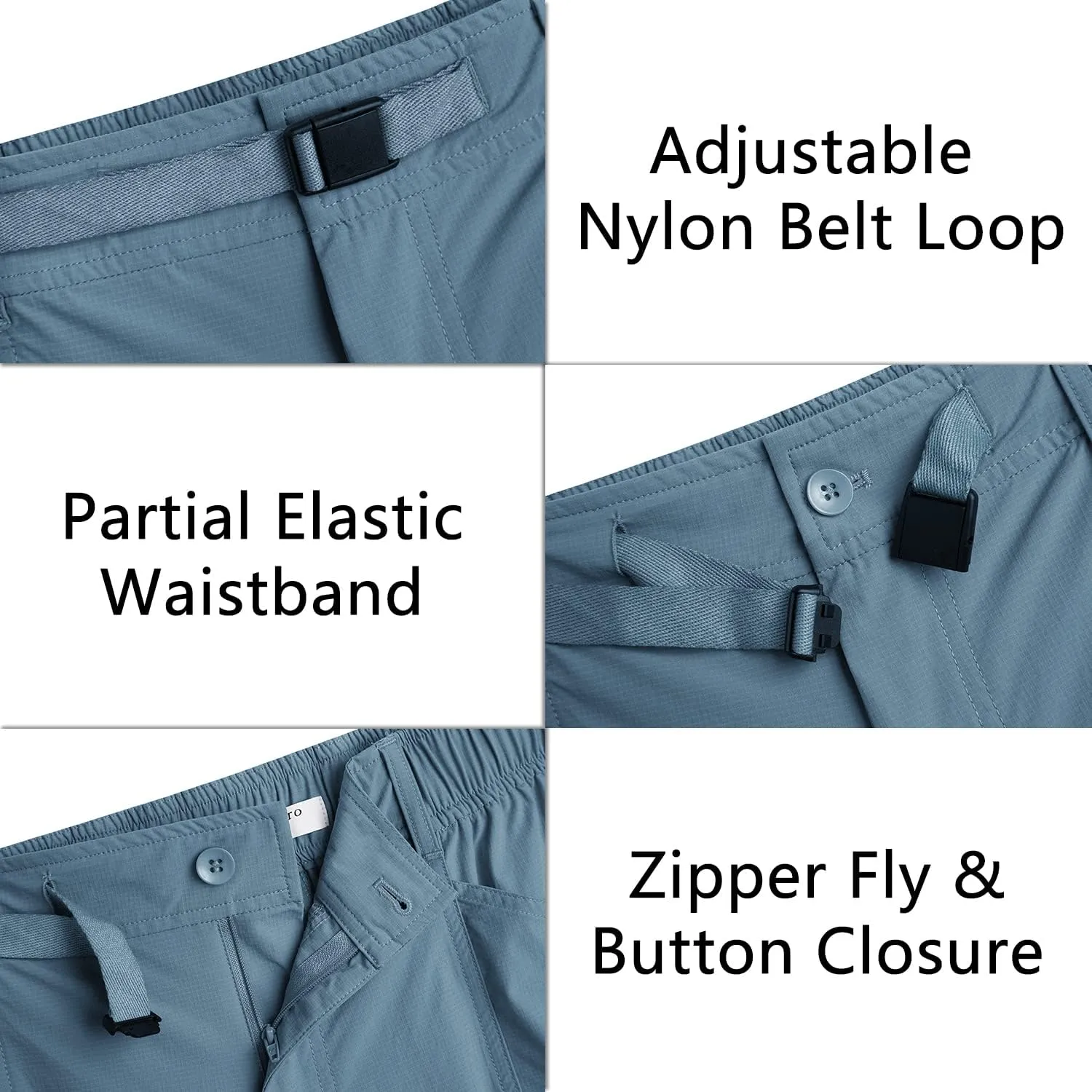 Derminpro Men's Quick Dry Stretch Water Resistant Golf Hiking Shorts with Multi Pockets