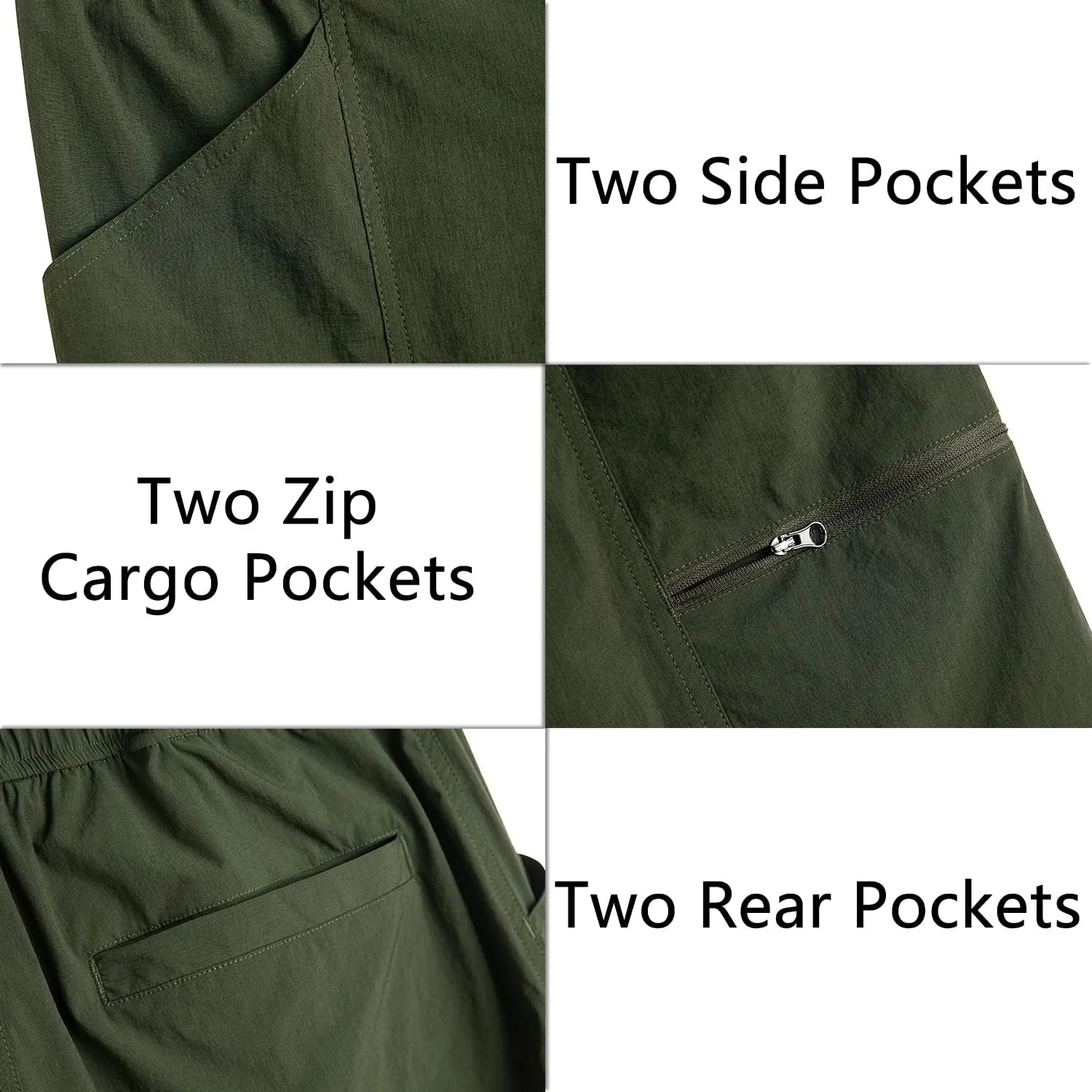 Derminpro Men's Quick Dry Stretch Water Resistant Golf Hiking Shorts with Multi Pockets