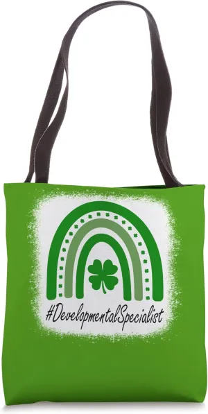 Developmental Specialist Rainbow St Patricks Day Shamrock Tote Bag