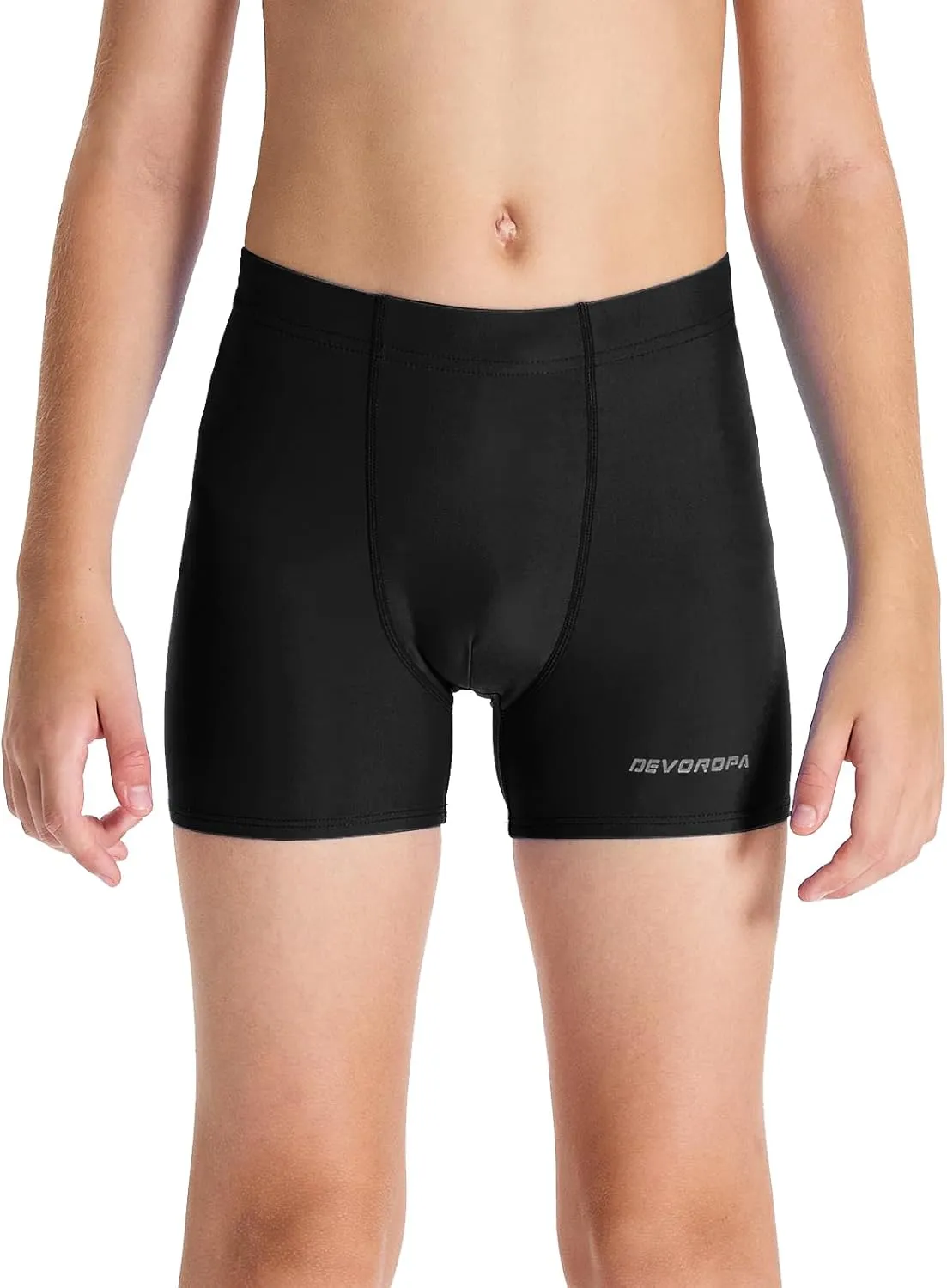 DEVOROPA Youth Boys Swim Shorts Square Leg Swimsuit Nylon Swimming Boxer Brief UPF 50 