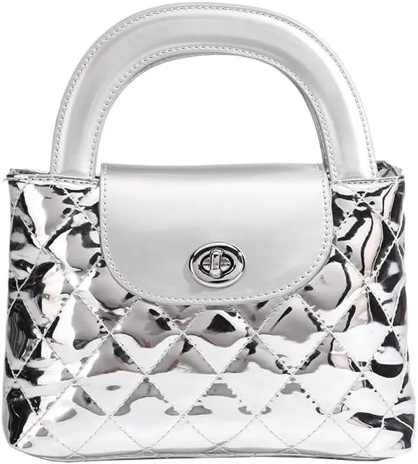 Diamond pattern patent leather handbag small square bag chain bag ladies commuting shoulder messenger bag