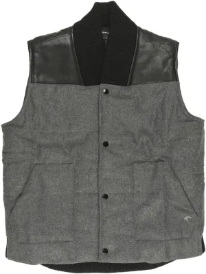 Diamond Supply Co Mens Mined Woolen Puffer Vest (Large, Charcoal/Black)