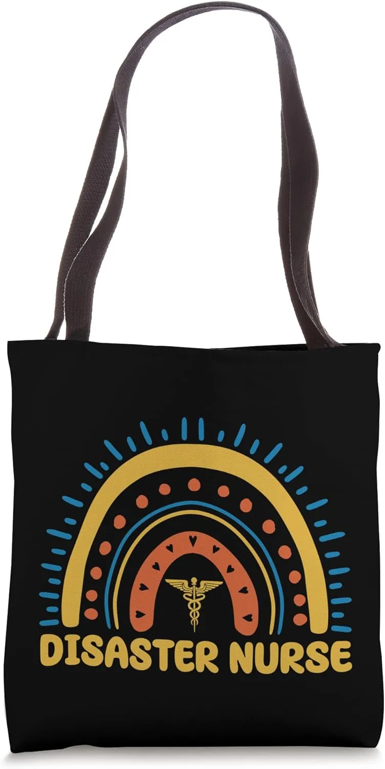 Disaster Nurse Boho Rainbow Outfit Emergency Preparedness Tote Bag