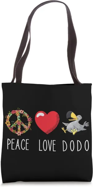 Dodo Bird Dronte Love Peace Extinct Flightless Bird Watcher Tote Bag