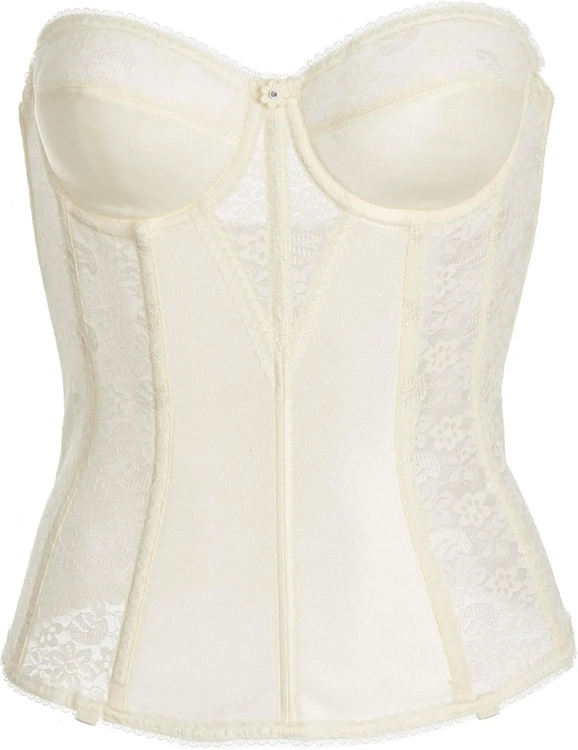 Dominique Women's Lace Longline Corset Full Figure Bustier Bra #8949 (32A-48G)