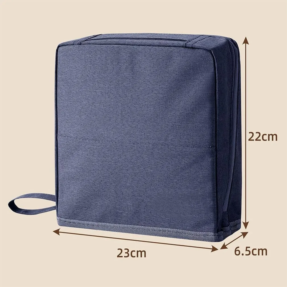Doresty Makeup Bag, Multi-Purpose Large Capacity Standing Makeup Bag, Vertical Large Opening Waterproof Storage Bags with Compartments, Women Men Portable Toiletry Bag for Travel, Work (Navy)