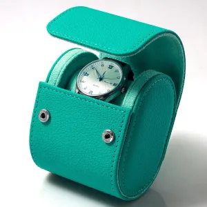 Dorisun Single Watch Travel Case - Watch Roll Travel Case for Men with Removable Pillow Holder, Watch Organiser Box for Christmas Anniversary Birthday (Emerald Green)