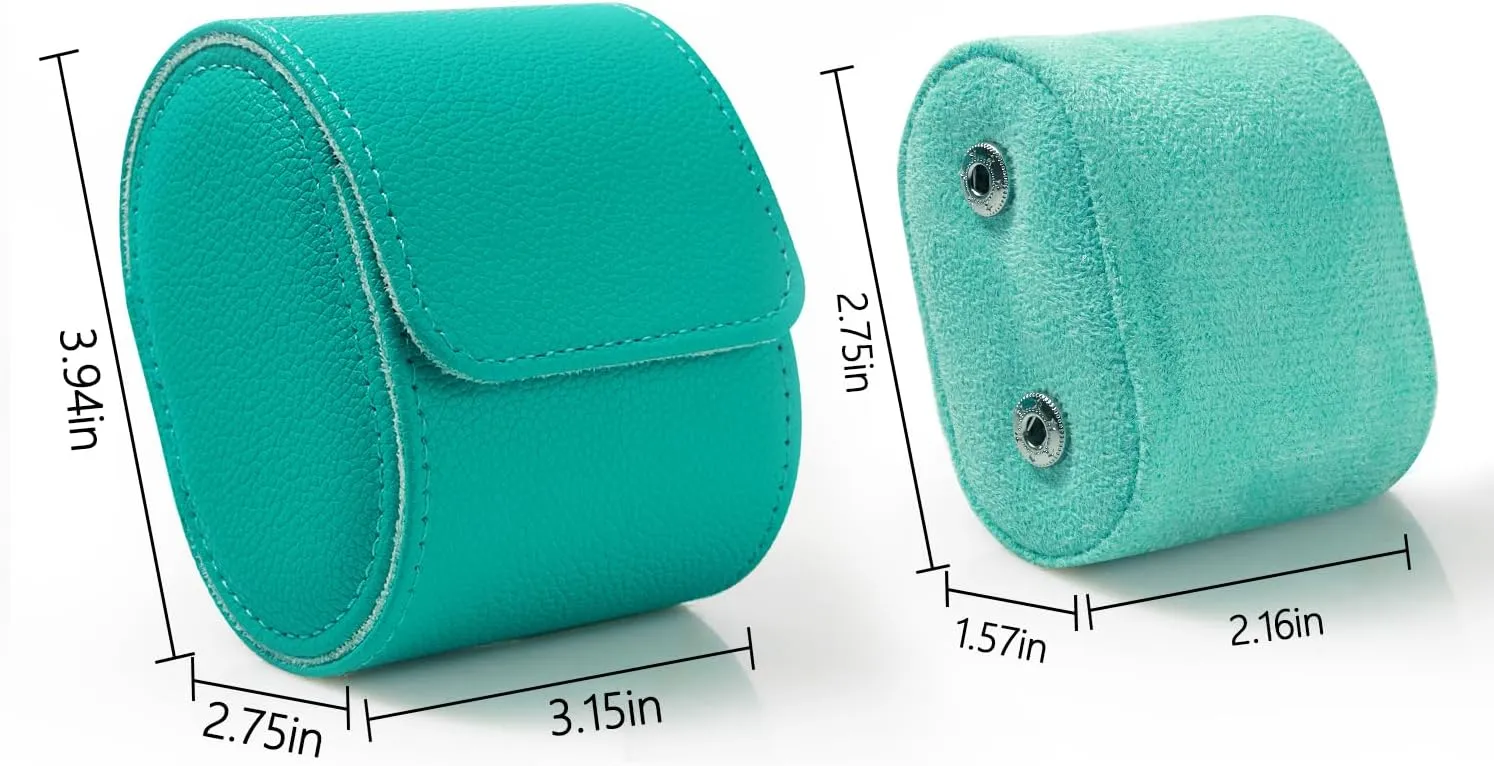 Dorisun Single Watch Travel Case - Watch Roll Travel Case for Men with Removable Pillow Holder, Watch Organiser Box for Christmas Anniversary Birthday (Emerald Green)