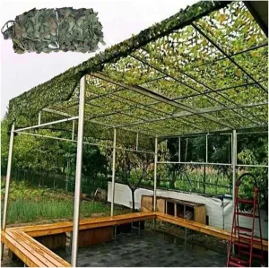 Double Thickened Camouflage Mesh Outdoor Mountain Green Cover Shade Mesh Woodland Camping Hidden Party(4 * 5m(13.12 * 16.4ft))