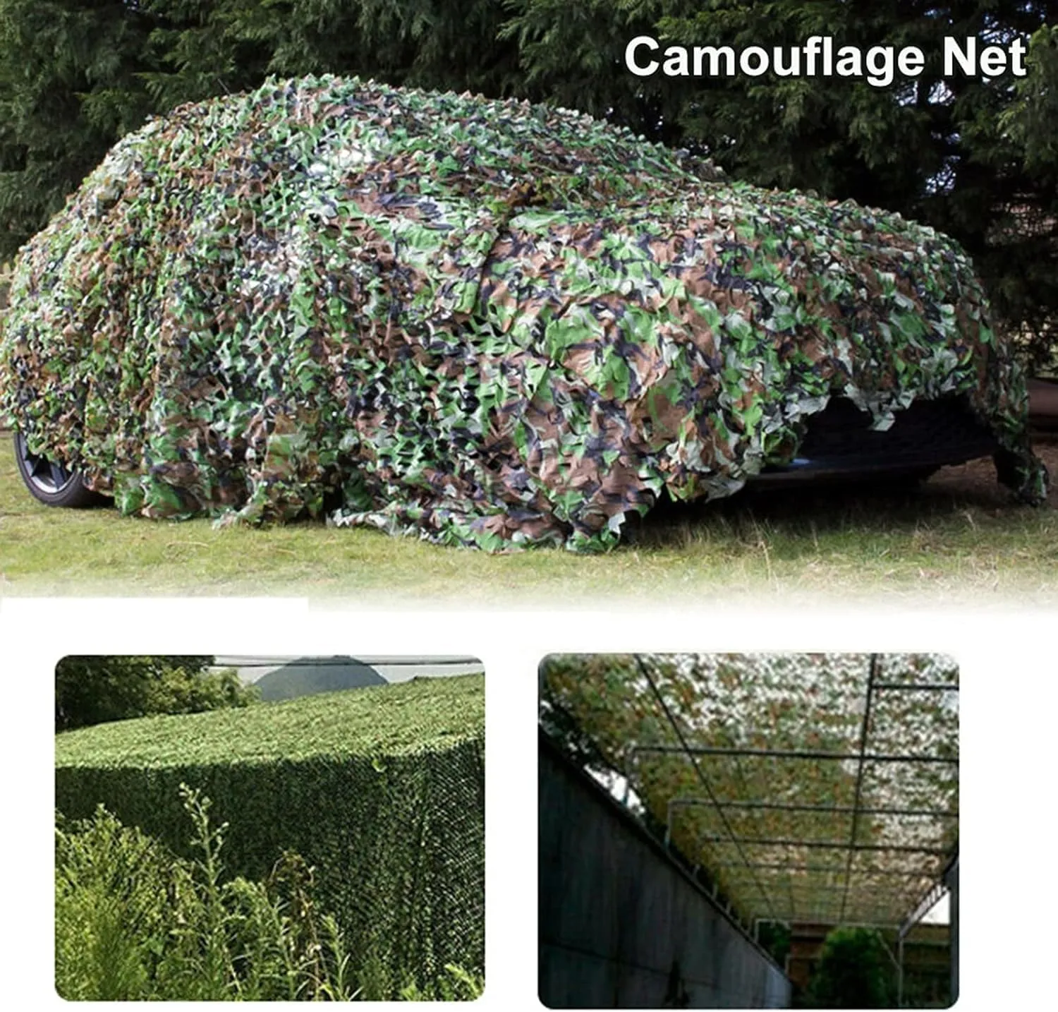 Double Thickened Camouflage Mesh Outdoor Mountain Green Cover Shade Mesh Woodland Camping Hidden Party(4 * 5m(13.12 * 16.4ft))