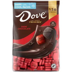 DOVE PROMISES Dark Chocolate Candy, 136 Ct Bulk Bag