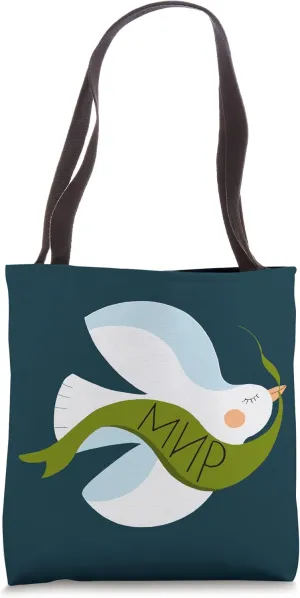 Dove with message of peace in Russian letters Tote Bag
