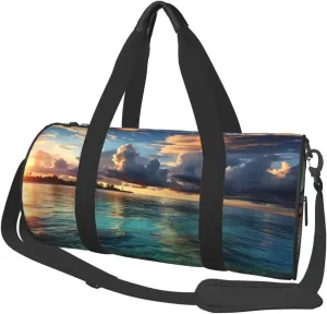 Duffel Bag for Men Women Small Gym Bag Beautiful view of the sea Travel Duffel Bag Waterproof Overnight Bag for Sports Workout