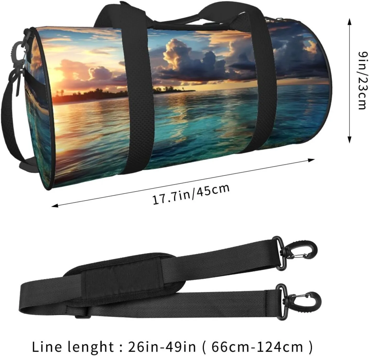 Duffel Bag for Men Women Small Gym Bag Beautiful view of the sea Travel Duffel Bag Waterproof Overnight Bag for Sports Workout
