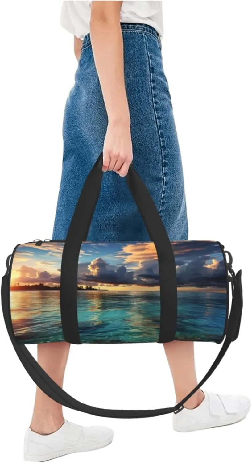 Duffel Bag for Men Women Small Gym Bag Beautiful view of the sea Travel Duffel Bag Waterproof Overnight Bag for Sports Workout