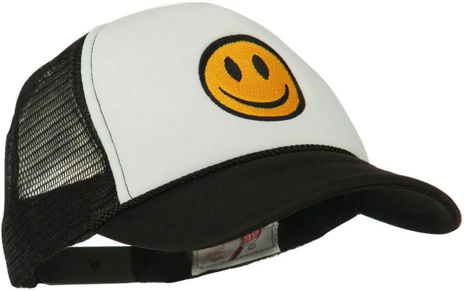 e4Hats.com Smile Face Embroidered Foam Mesh Back Cap