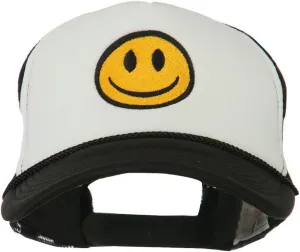 e4Hats.com Smile Face Embroidered Foam Mesh Back Cap