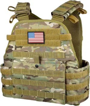 Eagle Sky Tactical Vest, Tough 500D Nylon, Adjustable Size S-XXL, Breathable 3D Mesh Liner